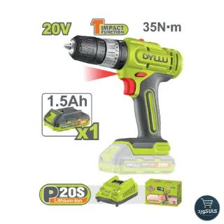 دریل پیچ گوشتی چکشی 20 ولت تک باتری DTCDP521